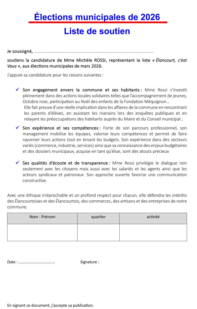 Soutien Michèle Rossi